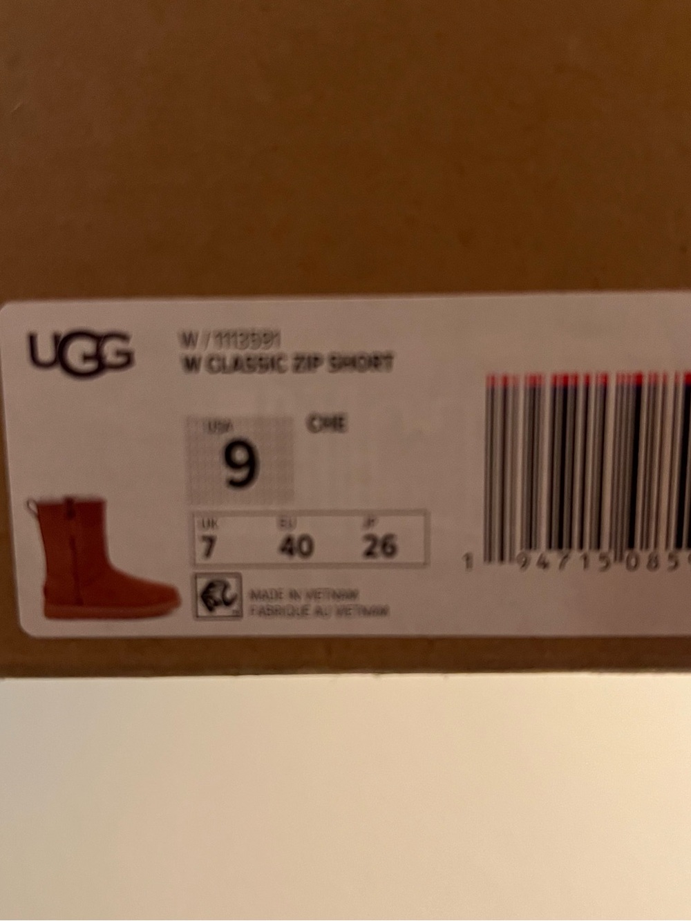 UGG Side 9 Women's Suede Zip-Back Winter Boot - Chestnut - Picture 6 of 6